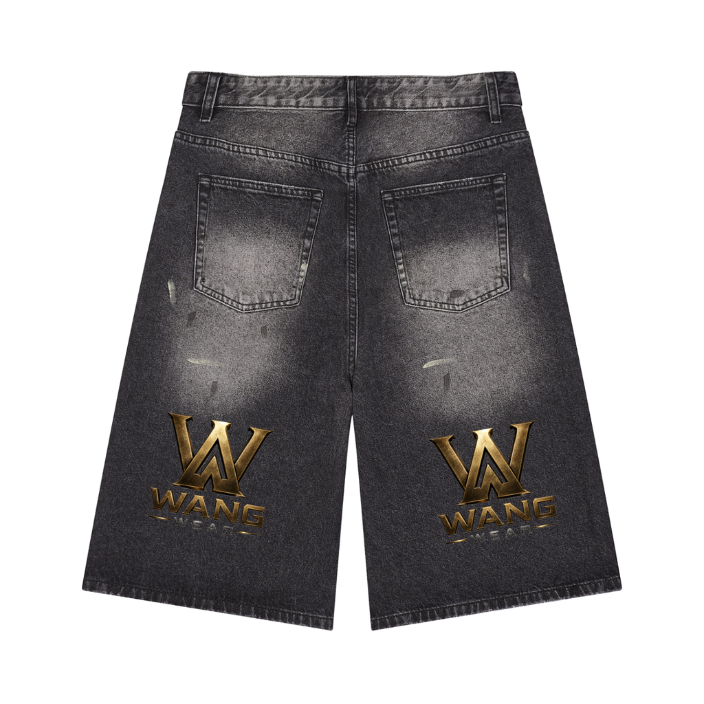 Men’s Vintage Wash Wide Leg Denim Shorts