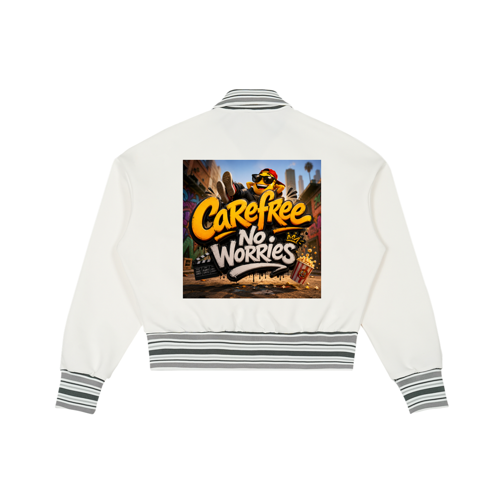 Striped Rib Collar Zip Jacket