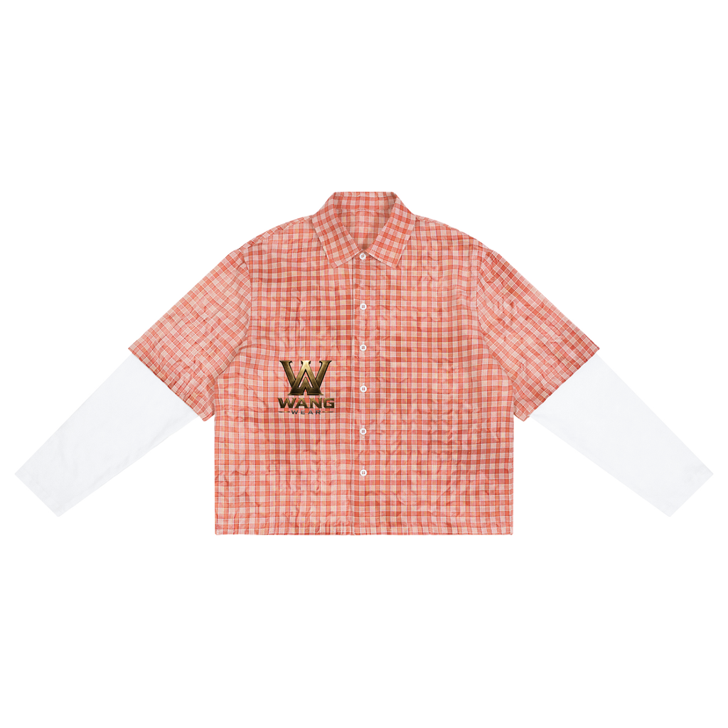 Unisex Vintage Wash Plaid Short Sleeve Shirt