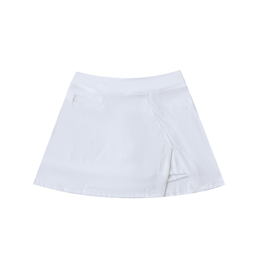 High-Waist Pocketed A-Line Skirt