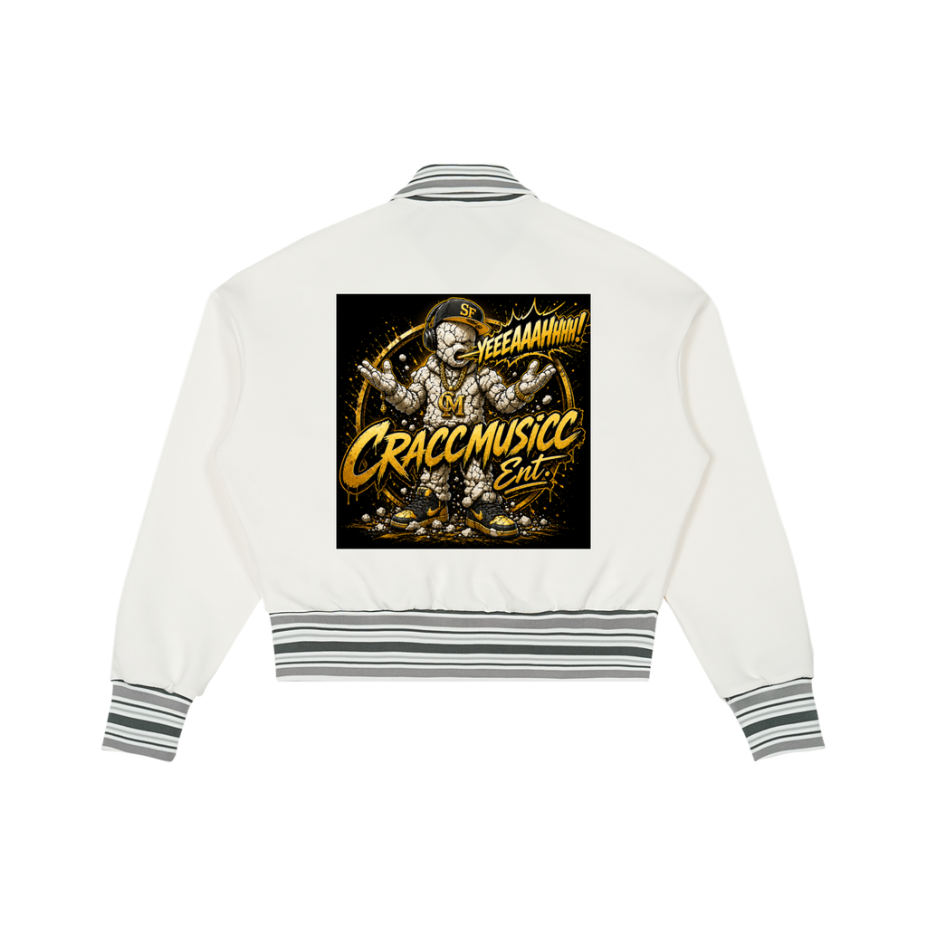 Striped Rib Collar Zip Jacket