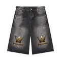 Men’s Vintage Wash Wide Leg Denim Shorts