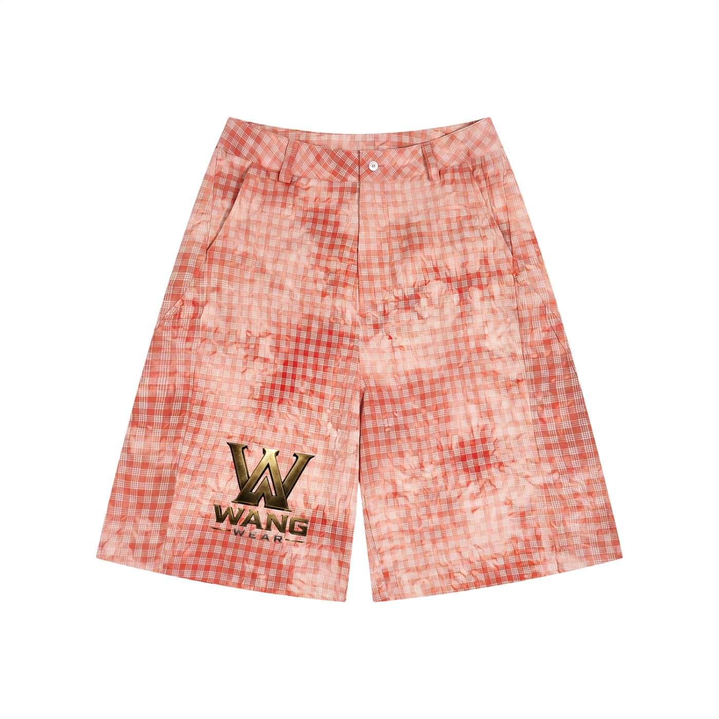 Unisex Vintage Wash Plaid Shorts